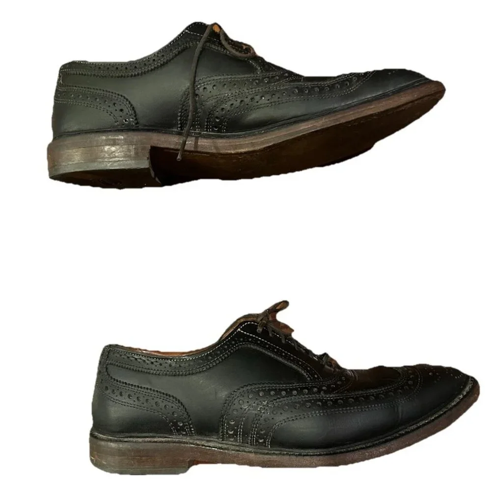 Allen Edmonds McAllister Wingtip Oxford Shoes Mens 9.5 Black Brogue Leather